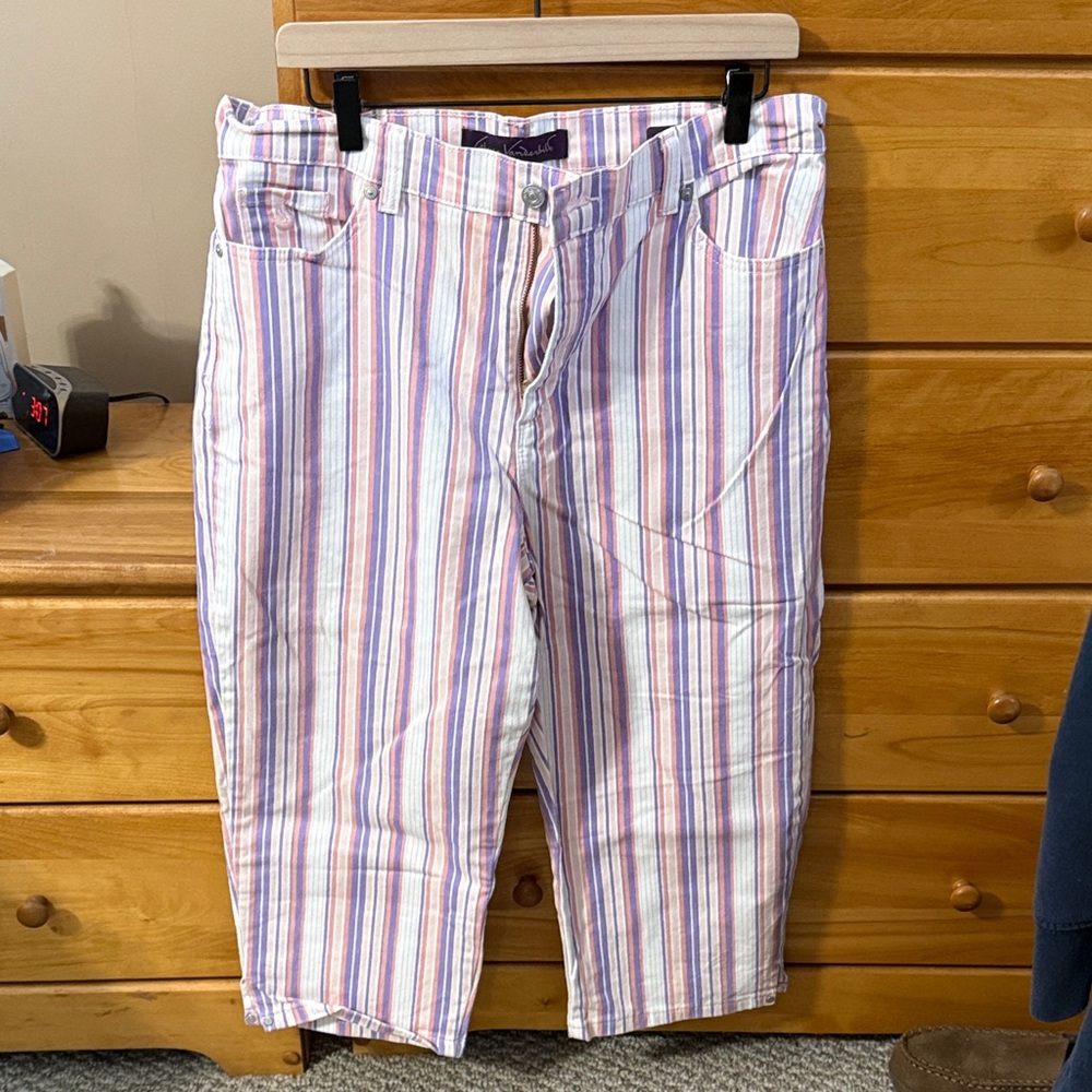 Gloria Vanderbilt Multicolor Striped Cropped Pants